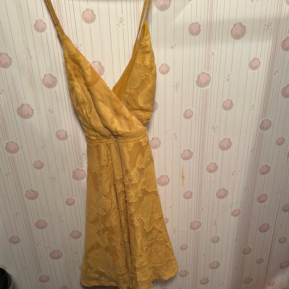 Lulu's Yellow Gold Mini Sundress